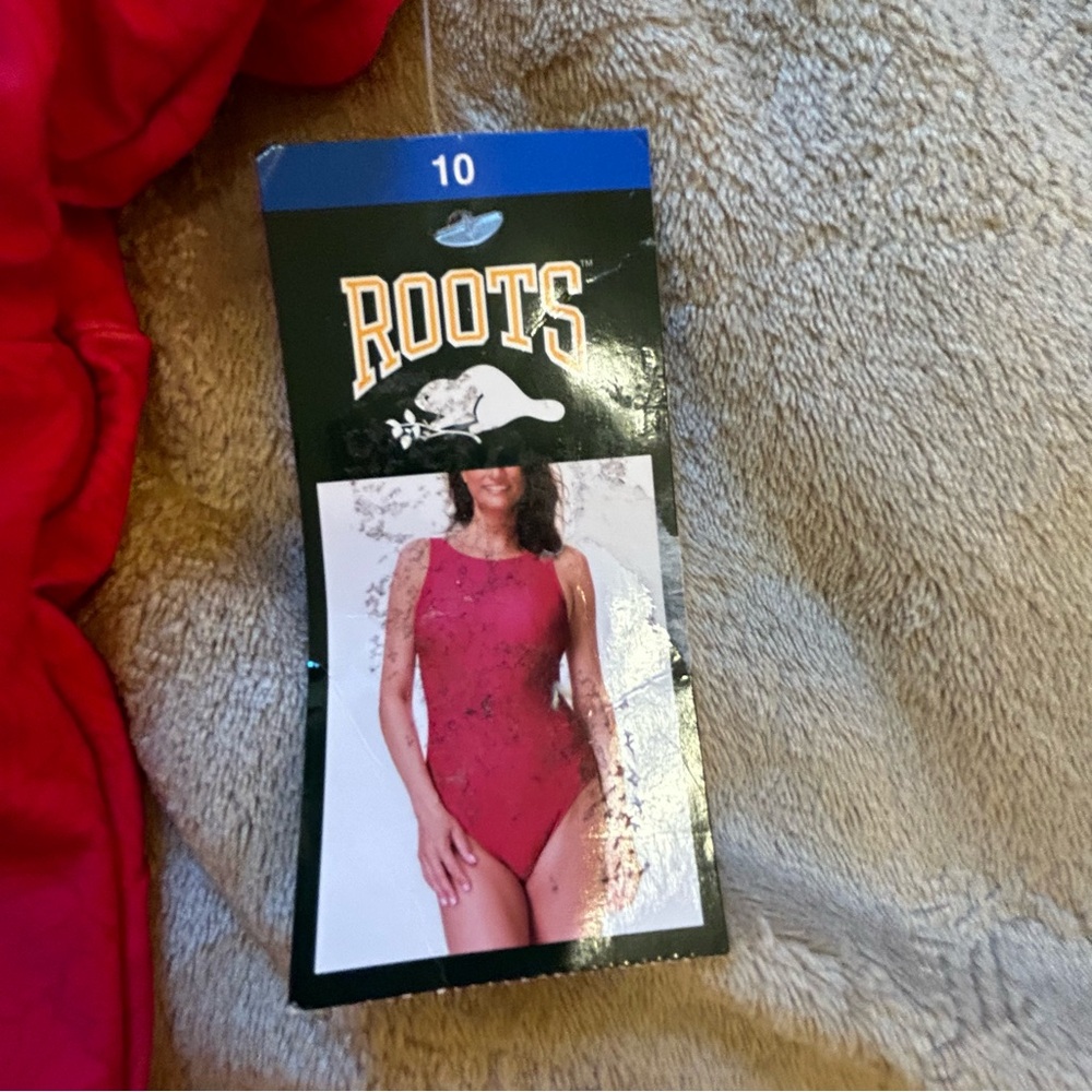 NWT Roots pink Floral One Piece Swimsuit Size 10 - Picture 4 of 9
